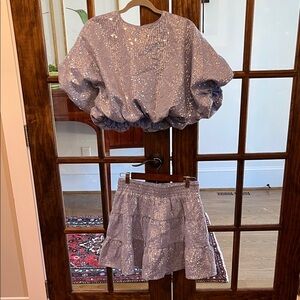 The Impeccable Pig Sky Blue Sequin Set